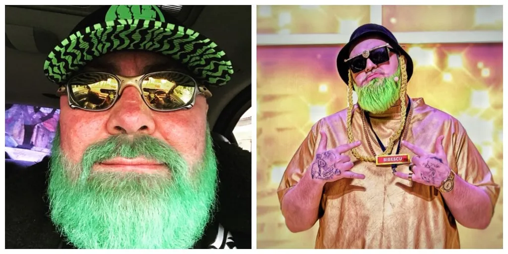 Sandu Lungu s-a făcut frate cu Boier Bibescu! Luptătorul și-a vopsit barba verde, după moda lansată de hip-hopper