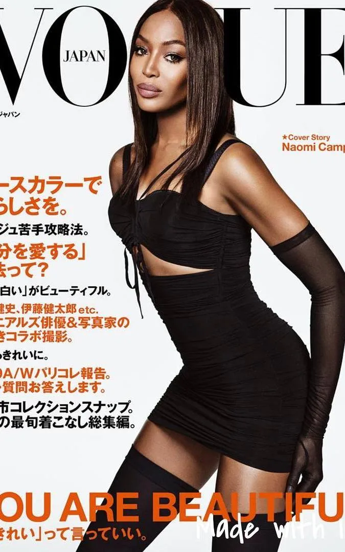 Naomi Campbell, pe coperta revistei Vogue Japonia, din luna Iunie 2019