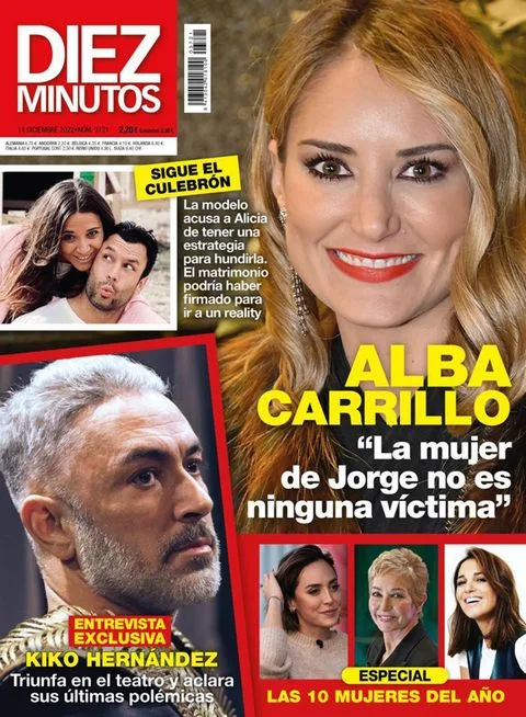 Coperta Zece Minute 3721: Alba Carrillo împotriva lui Jorge Pérez Colaboratoarea clarifică tot ce s-a întâmplat cu partenerul ei Jorge Pérez, precum și un interviu cu Kiko Hernández și specialul „Cele 10 femei ale anului”